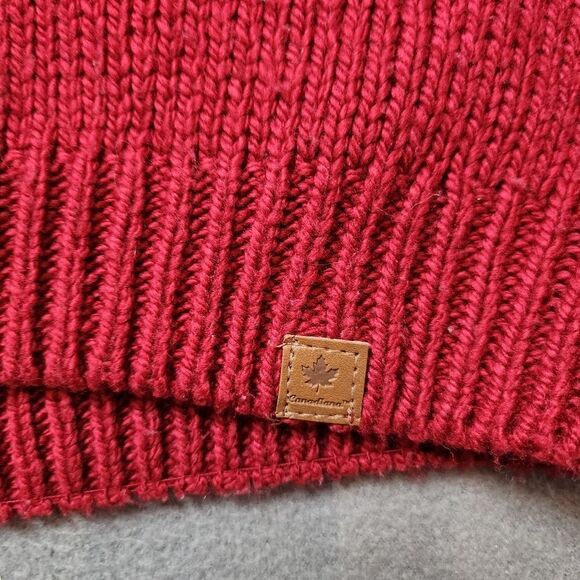Canadiana Sweater Maple Leaf Canada Nordic Red Black White Wool Blend Women's M - Picture 3 of 10